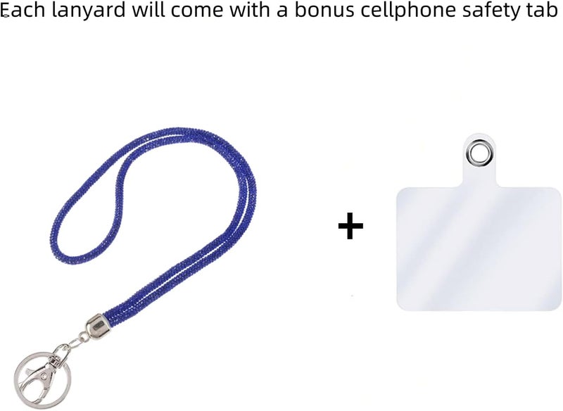 Global_Shopper Fashion 34.8'' Sparkle All Round Crystal Neck Lanyard,Bling Work Name Card Holder For Women(AB White,1PC) - Image 2